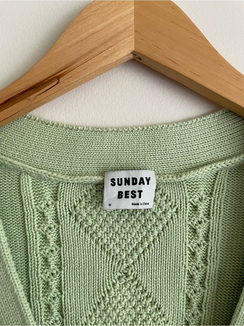 Aritzia Sunday Best Lamora Cable Knit Longline Cardigan in Sagebrush Green - Picture 7 of 14